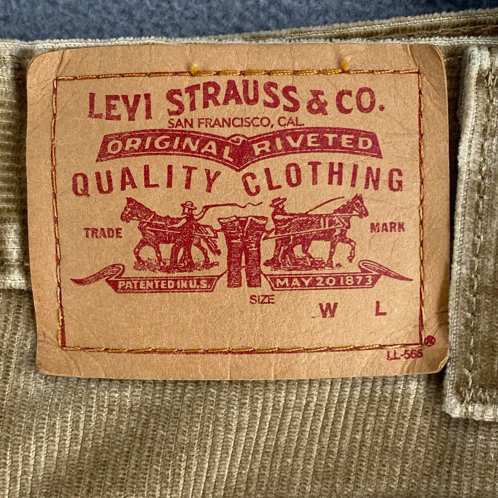 Vintage Y2K 00s Levis Corduroy Skirt Juniors 7 Tan Brown Button Fly Knee Length - Picture 7 of 11